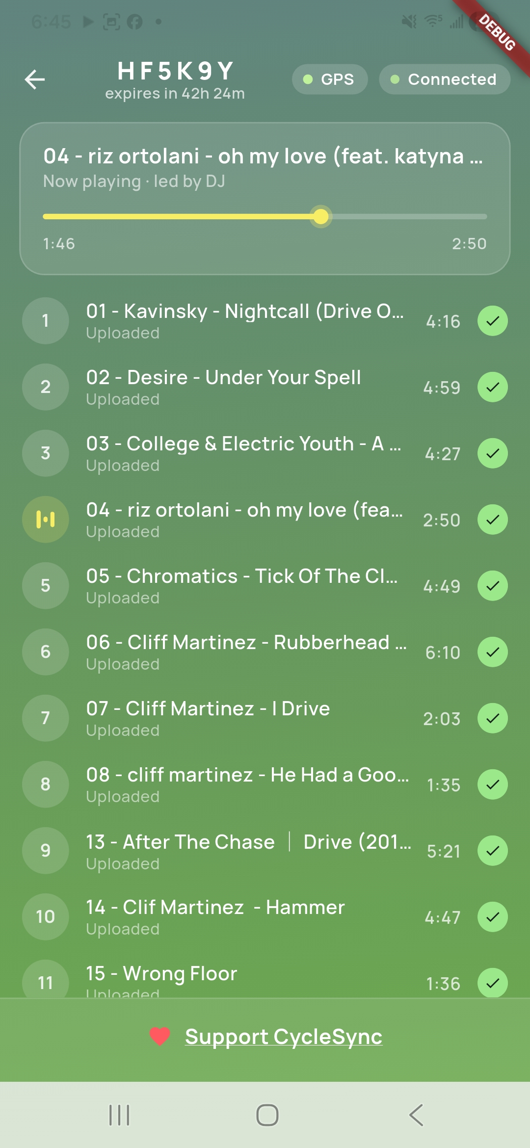 CycleSync synced player